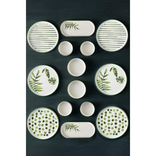 Vienev Art Botanik 14 Parça Stackable Kahvaltı Takımı Sunum Tabağı