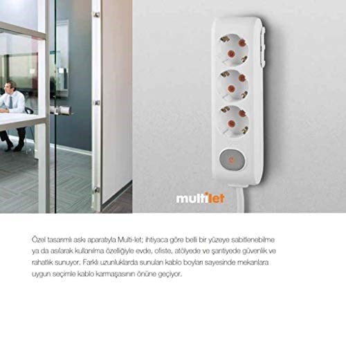 Viko Multi-Let 3 Lü Siyah Anahtarlı Çocuk Korumalı Grup Priz 1 Mt