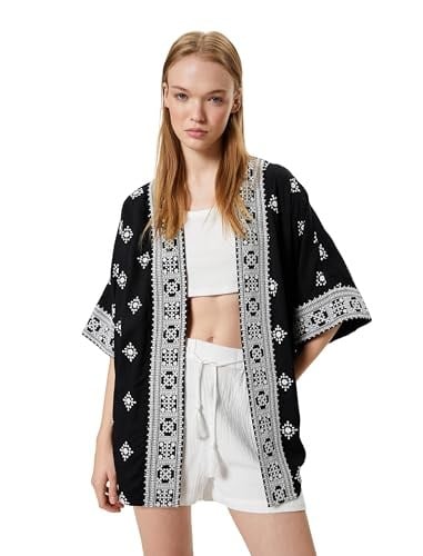 Viskon Kimono Nakışlı