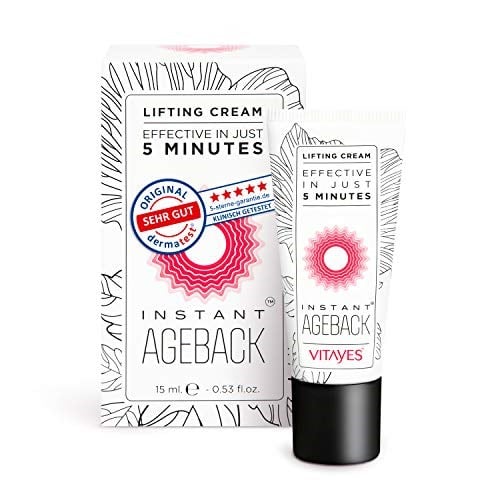 VITAYES Insant Ageback Anında Etkili Yüz Germe ve Sıkılaştırma Kremi - Göz Altı Torbaları ve Kırışıklıklarında Etkili Yüz Bakım Kremi - 15 ml - Seçenekler: 7ml, 15ml
