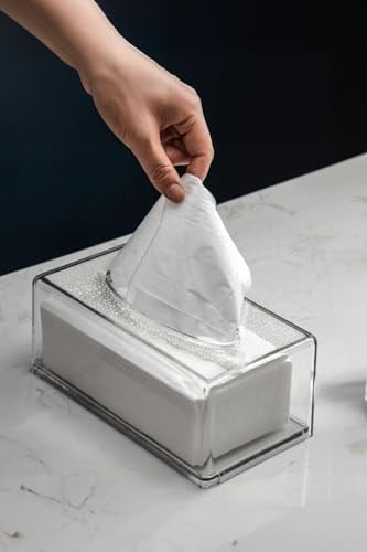 Vivart Üstü Desenli Clear Peçete Organizeri Z Peçetelik Şeffaf 22 x 12