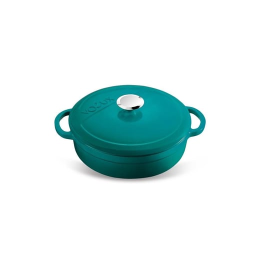 Voeux Kitchenware Profond Turkuaz Sığ Döküm Tencere 28 Cm