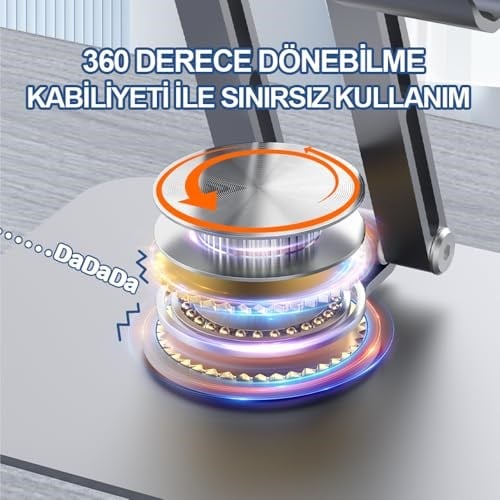 Voltix Tablet Standı 360° Dönebilen Tablet Tutucu Katlanabilir Alüminyum Tablet ve Telefon Standı - Seçenekler: Tablet Standı, Laptop Standı, Telefon/Tablet/Laptop Standı