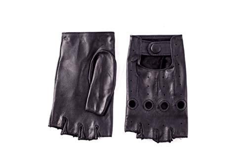 Voyage Fingerless Kadın Deri Sürücü Eldiven (Siyah)