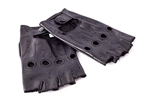 Voyage Fingerless Kadın Deri Sürücü Eldiven (Siyah)