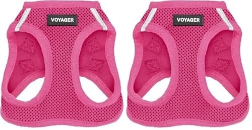 Voyager Step-in Air Dog Harness - Best Pet Supplies tarafından Küçük ve Orta Boy Köpekler için Tüm Hava Koşullarına Uygun Örgü Adım Yeleği - Koşum Takımı (Fuşya), XX-Small (2 paketi)