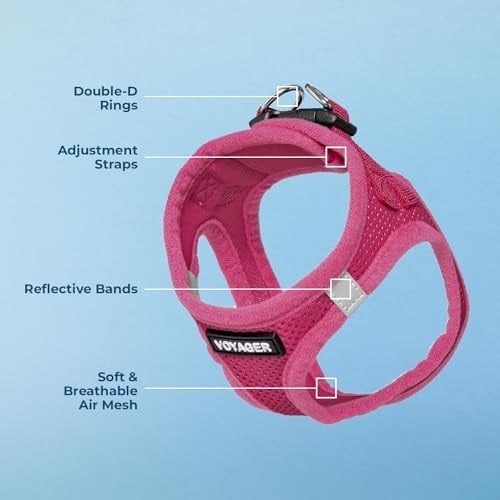 Voyager Step-in Air Dog Harness - Best Pet Supplies tarafından Küçük ve Orta Boy Köpekler için Tüm Hava Koşullarına Uygun Örgü Adım Yeleği - Koşum Takımı (Fuşya), XX-Small (2 paketi)