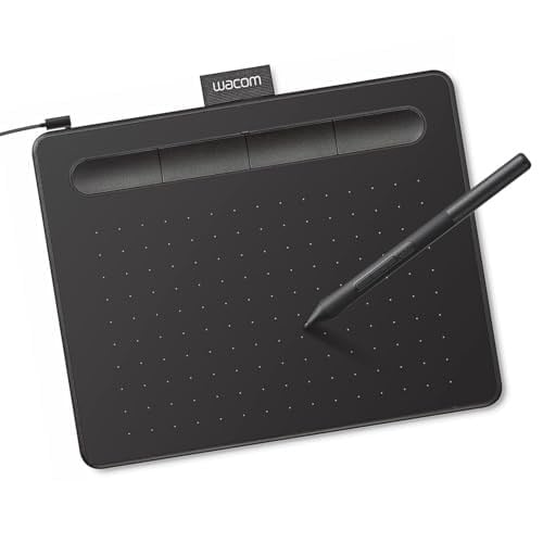 Wacom Intuos CTL4100 çizim tableti Mac, PC, Chromebook ve Android için, küçük, yazılım dahil, siyah