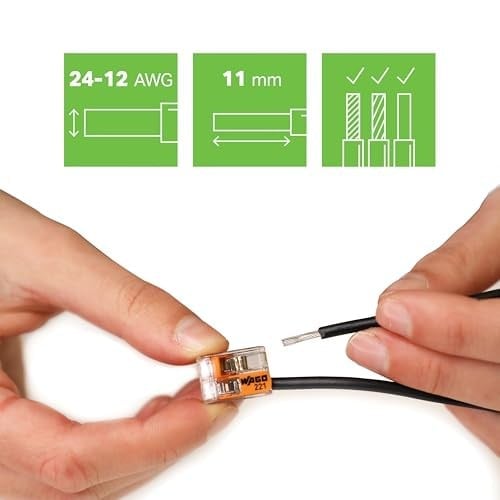 Wago 221 – 412 Steckerleitung 2 merdiven, kompakt fiş Pack of 100 221-412 100