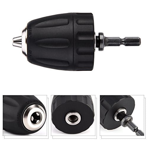 Walfront SDS Matkap aynası adaptörü 3/8‑24unf 0,8‑10 mm Anahtarsız Matkap Ucu Chuck Clip 1/4 inç Altıgen Şaft Adaptörlü