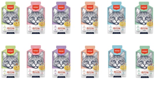 Wanpy Karışık Aromalı Kedi Çorbası (50GR X 12 Adet) Sıvı Kedi Ödülü