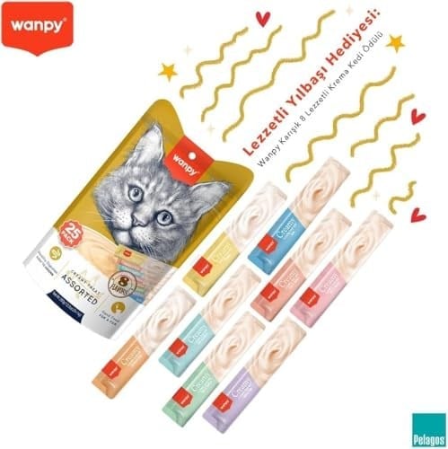 Wanpy Karışık Sıvı Kedi Ödülü 2 Adet x 25 x 14 gr