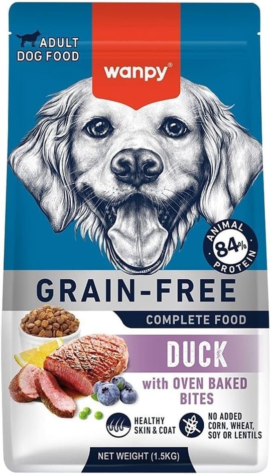 Wanpy Ördekli Tahılsız Yetişkin Köpek Maması 1,5kg