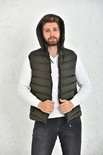 WAPP UNİSEX HAKİ JEL DOLGU KAPÜŞONLU ŞİŞME YELEK L t-48-