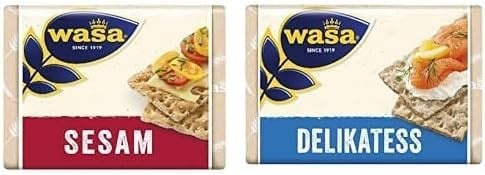 Wasa Susamlı Gevrek Ekmek (Crispbread Sesam) 200 Gr ve Wasa İnce Gevrek Ekmek (Crispbread Delikatess) 270 g.