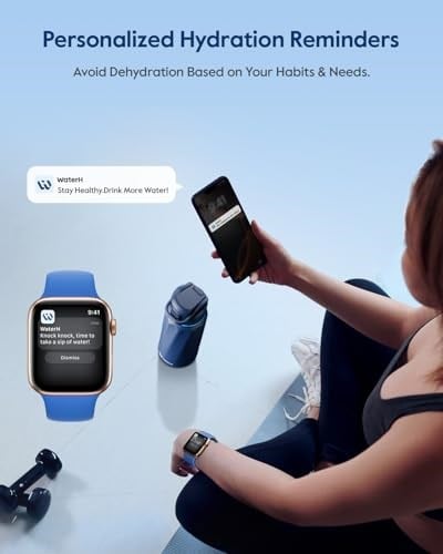 WATERH Boost Yalıtımlı Paslanmaz Çelik Akıllı Su Şişesi, 32 oz Bluetooth Akıllı İzleyici ve İçki Hatırlatma (Mavi)