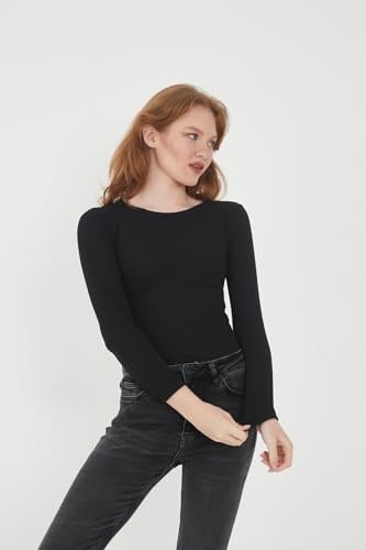 Wearflawless Kadın 2 Li Bisiklet Yaka Uzun Kollu Fitilli Bluz Set