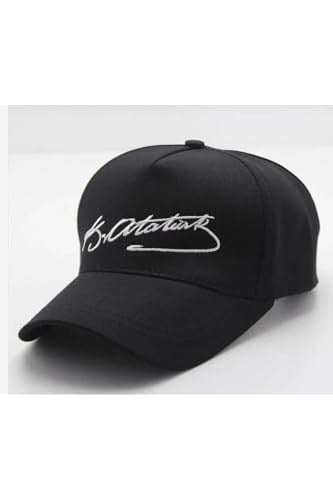 Wearflawless Unısex Kemal Atatürk Şapka Atatürk İmzalı Şapka Siyah Standart