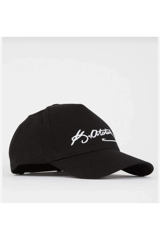 Wearflawless Unısex Kemal Atatürk Şapka Atatürk İmzalı Şapka Siyah Standart