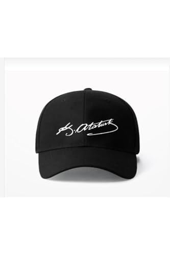 Wearflawless Unısex Kemal Atatürk Şapka Atatürk İmzalı Şapka Siyah Standart