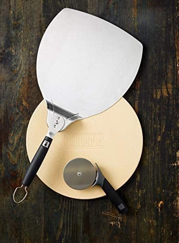 Weber® Pizza küreği, pizza küreği, pizza küreği, paslanmaz çelik, döner sap, yerden tasarruf sağlayan saklama için, pizza, ekmek vs. için, 6691