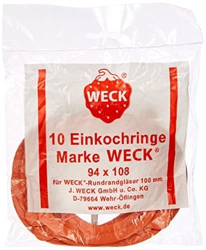 Weck Axentia Kavanozlar için Saklama Lastiği, Silikon, Kırmızı, 94 x 108 (10 Adet)