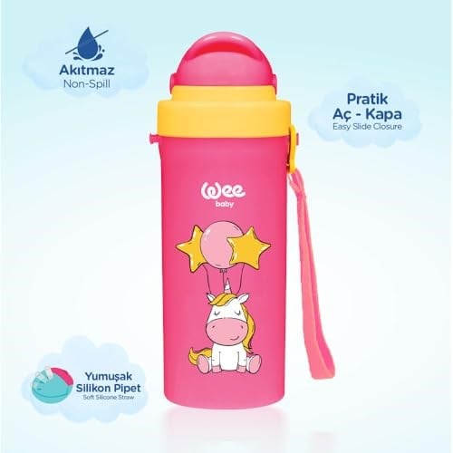 Wee Baby Pipetli Bardak 300 ml - PEMBE