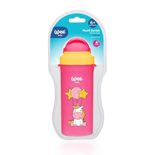 Wee Baby Pipetli Bardak 300 ml - PEMBE