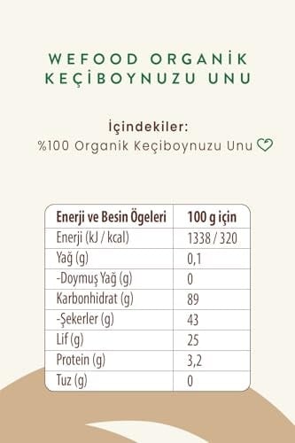 Wefood Organik Keçiboynuzu Unu 320 gr