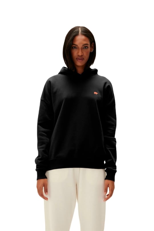 Welcome Hoodie Siyah Baskılı Kapüşonlu Kadın Sweatshirt S
