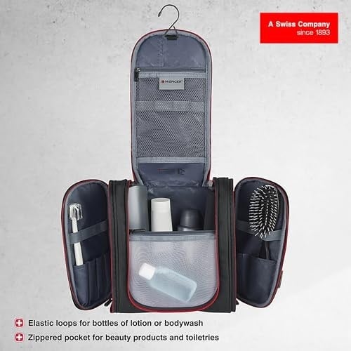 Wenger 611877 Hanging Toiletry Kit Black Unisex Yetişkin Bagaj Tek Boyut, Siyah, Düzenleyici, Siyah, Düzenleyici