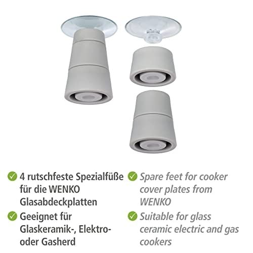 WENKO Cam kapak plakaları için ayaklar 4 adet Ersatzfüße Şeffaf
