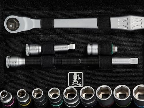 Wera 05004048001 8100 SB 8 Zyklop Metal Cırcır Seti, Değiştirme Kolu, 3/8 inç Tahrik, Metrik, 29 Parça