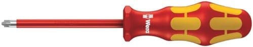 Wera 165 i PZ/S VDE Yalıtımlı Tornavida, Yıldız-Düz, Pozidriv / Düz Vidalama için, PZ/S 2 x 100 mm, 05006191001 - Seçenekler: PZ/S # 1 x 80 mm, PZ/S # 2 x 100 mm, SL 0,6 x 3,5 x 100 mm...