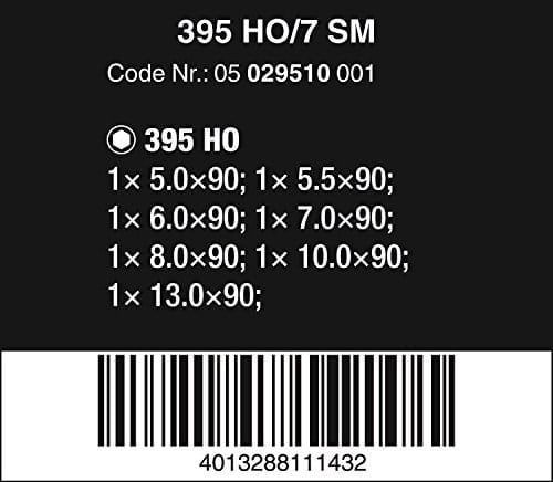 Wera Lokma Anahtar Tornavida Seti 395 HO/7 SM, 7 Parça, 05029510001
