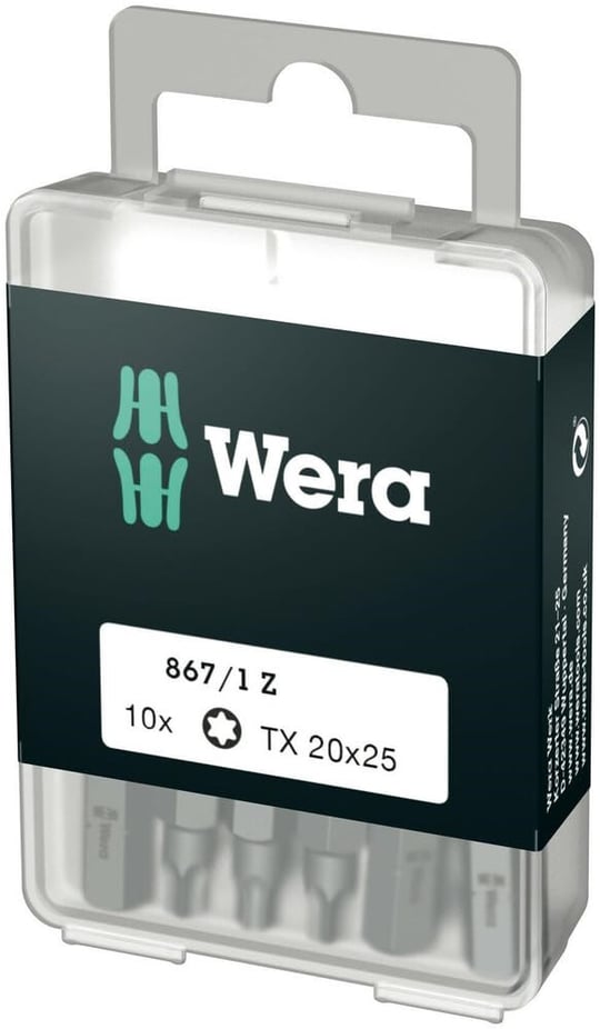 Wera Uç Çeşitleri, 867/1 TX 20 DIY, TX 20 x 25 mm (Kutu Başına 10 Uç), 05072408001
