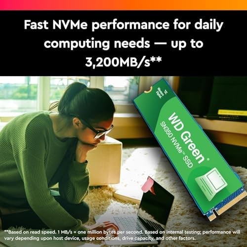 Western Digital 250GB WD Yeşil SN350 NVMe Dahili SSD Katı Hal Sürücüsü - Gen3 PCIe, M.2 2280, 2.400 MB/sye kadar - WDS250G2G0C
