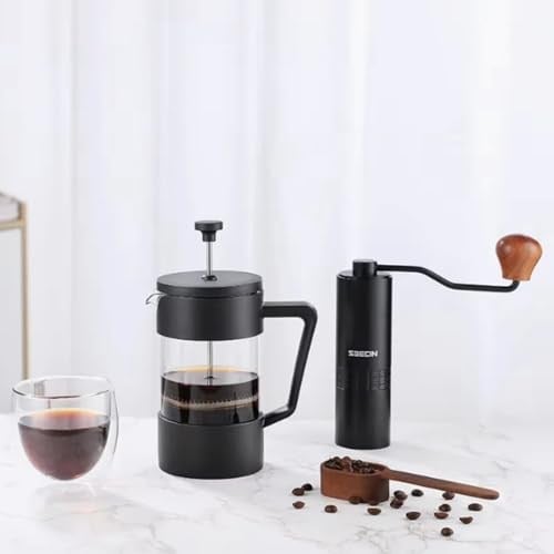 Wiforte Siyah French Press 420 ML – Isıya Dayanıklı Kahve Demleme Pressi, İnce Filtreli, Manuel Kullanım, Ev ve Ofis İçin