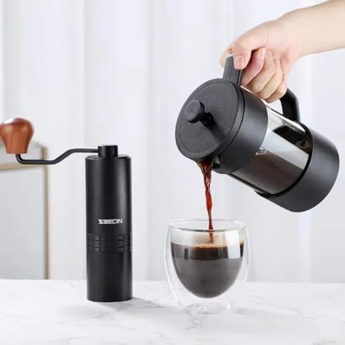 Wiforte Siyah French Press 420 ML – Isıya Dayanıklı Kahve Demleme Pressi, İnce Filtreli, Manuel Kullanım, Ev ve Ofis İçin