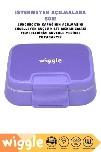 Wiggle Bento 1030ml Lunchbox Tek Katlı 2 Bölmeli Paslanmaz Çelik Sefer Tası Yemek Kutusu