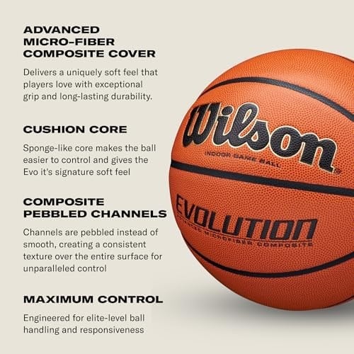 WILSON Evolution İç Mekan Maç Basketbol Topları - 5 Numara, 6 Numara ve 7 Numara