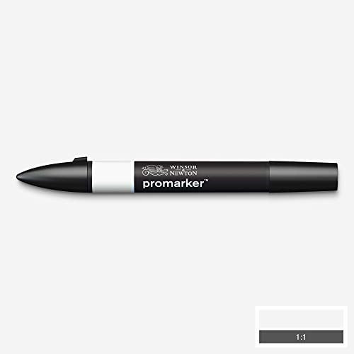 Winsor & Newton 0203380​ ProMarker profesyonel mizanpaj kalemi - 2 uç, ince ve geniş, çizimler, tasarım ve mizanpaj için - Soğuk gri 0