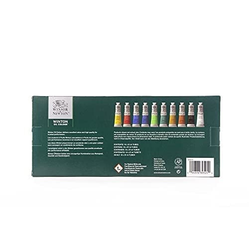 Winsor & Newton 1490698 Winton, ince kaliteli yağlı boya, eşit tutarlılık, yüksek kapatma gücü ve pigment zengini – yağlı boya seti, 6 renk, 37 ml tüplerde