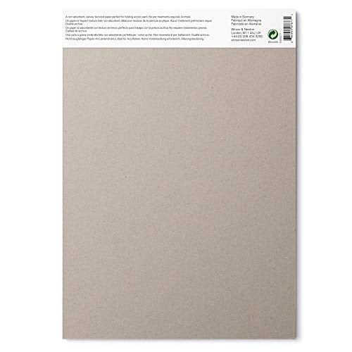Winsor & Newton 6534005 blok akrilik kağıt - 15 yaprak tuval yapılı DIN A4, 300 g/m², asit içermez, optik açıcı içermez, akri - Seçenekler: 8.3
