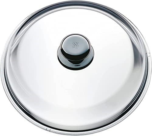 WMF 24 cm Cam Tava Kapağı, Isıya Dayanıklı Cam, Metal Kulplu, 24 cm Tavalar İçin, Bulaşık Makinesinde Yıkanabilir