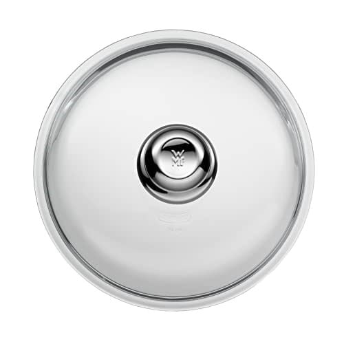 WMF 24 cm Cam Tava Kapağı, Isıya Dayanıklı Cam, Metal Kulplu, 24 cm Tavalar İçin, Bulaşık Makinesinde Yıkanabilir