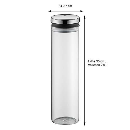 WMF Cam Saklama Kabı, 2 L, 36 cm, Kapaklı Cam Kavanoz, Geniş Dolum Ağızlı, Kahve Çekirdeği ve Müsli Saklama Kabı - Seçenekler: 1.5 L, 2 L