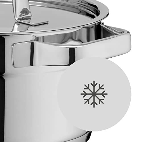 WMF Compact Cuisine 5 Parça Tencere Seti, İndüksiyon Uyumlu, Cam Kapaklı, Cromargan® Yüksek Kaliteli Parlak Paslanmaz Çelik, Kaplamasız, İç Ölçü Skalalı