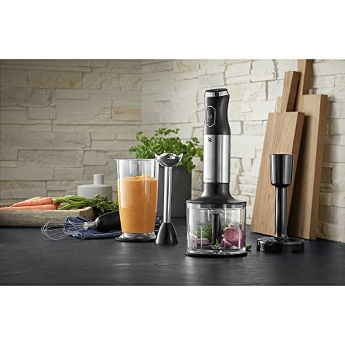 WMF Kult X El Blenderı Seti, 5 Parça, 600 W, Paslanmaz Çelik El Blenderı, Çırpıcı, Ezici Aparat, Doğrayıcı, 700 ml Karıştırma Kabı, Bulaşık Makinesinde Yıkanabilir