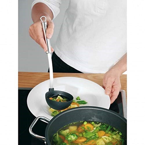 WMF Profi Plus Çorba Kepçesi, 30 cm, Isıya Dayanıklı Plastik Uçlu, Cromargan® Yüksek Kaliteli Yarı Mat Paslanmaz Çelik, Yapışmaz Kaplamalı Tencereler İçin